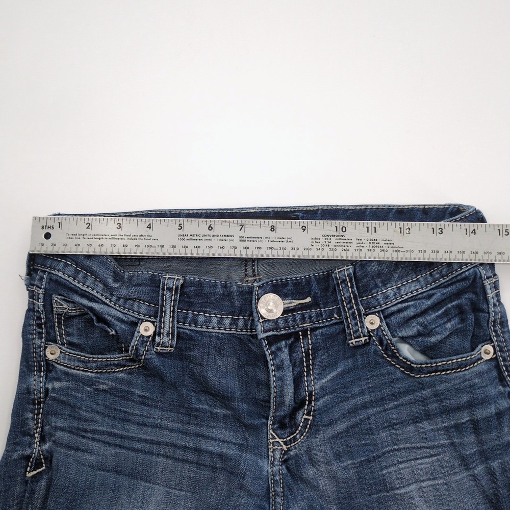 Express Stella Jeans Womens Blue Low Rise Regular Fit Denim Boot Cut Size 2R - Picture 7 of 8